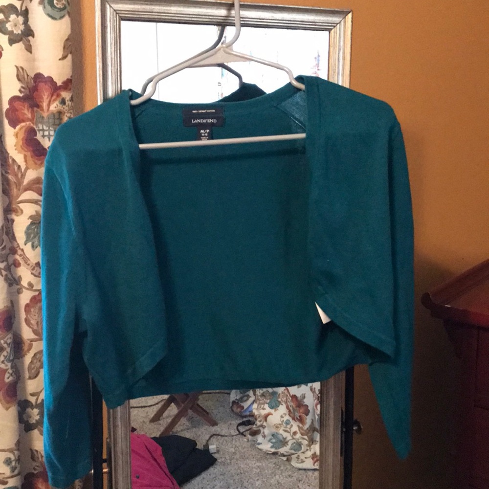 Teal shrug sweater